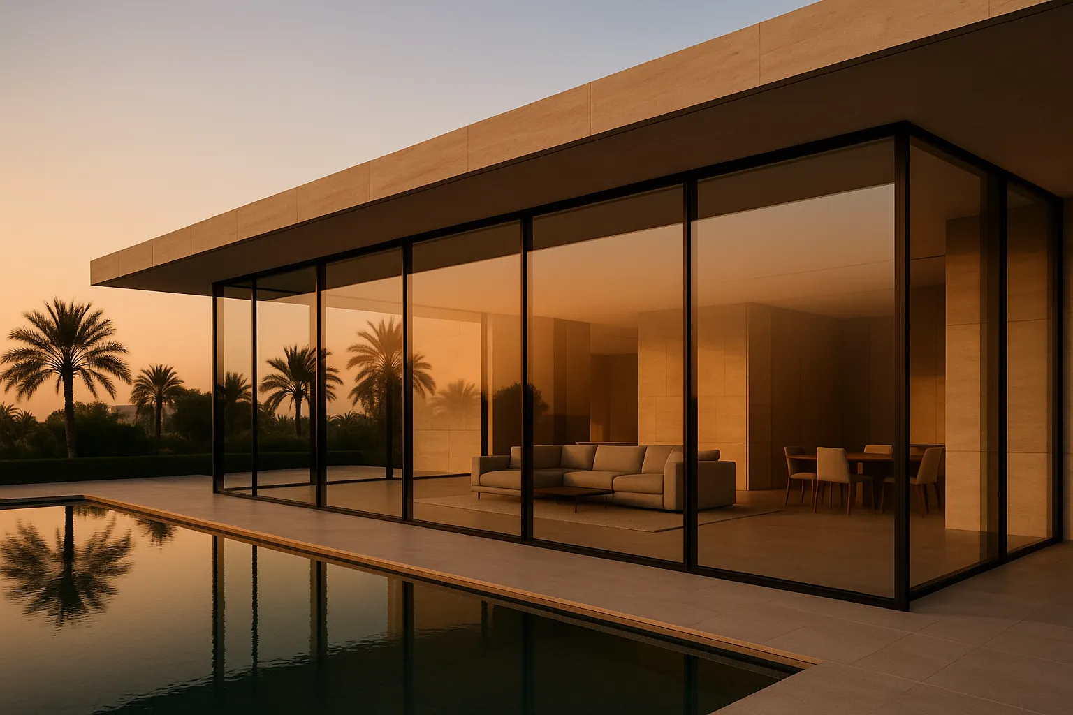 Large residential glazing in a Dubai villa
